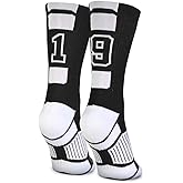 ChalkTalkSPORTS Custom Team Socks | Choose Your Number | Youth & Adult Performance Socks - Black