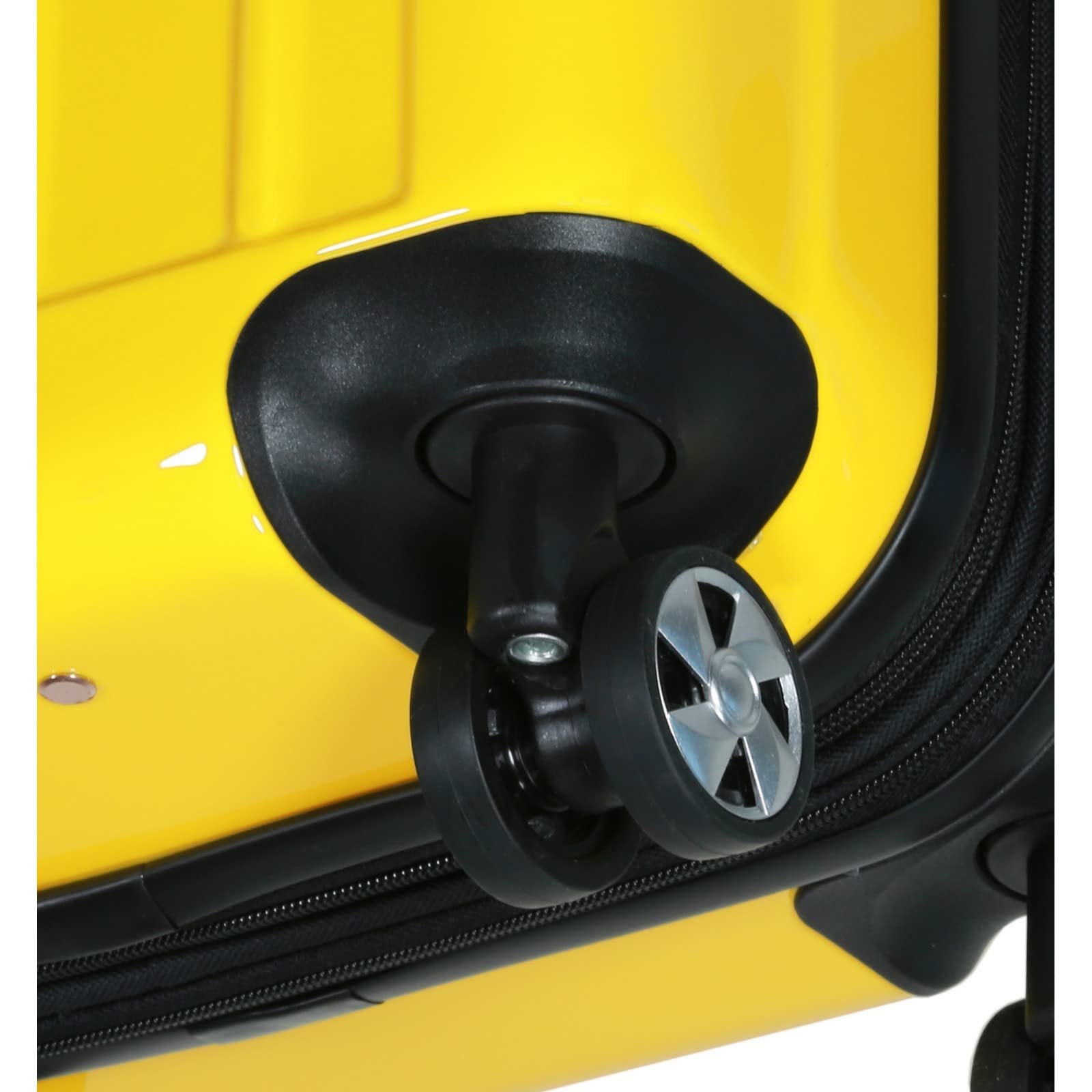 World Traveler Contour 3-Piece Hardside Spinner Luggage Set with TSA Lock, Yellow, One Size
