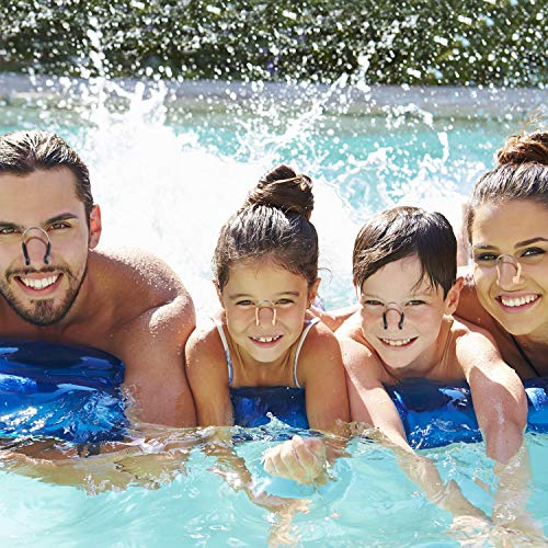 image for Fiada 12 Pieces Waterproof Nose Clips Metal Swimming Nose Plug for Tra