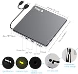 BUNUD USB 3.0 Type C CD DVD Drive Burner Rewriter SD TF 2 USB Ports Laptop view 4