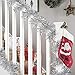 Alonsoo 25ft Christmas Tinsel Garland, Christmas Tree Ornaments Home Party Classic Shiny Sparkly Ceiling Hanging Decorations,3.6 inch Wide Filaments Silver