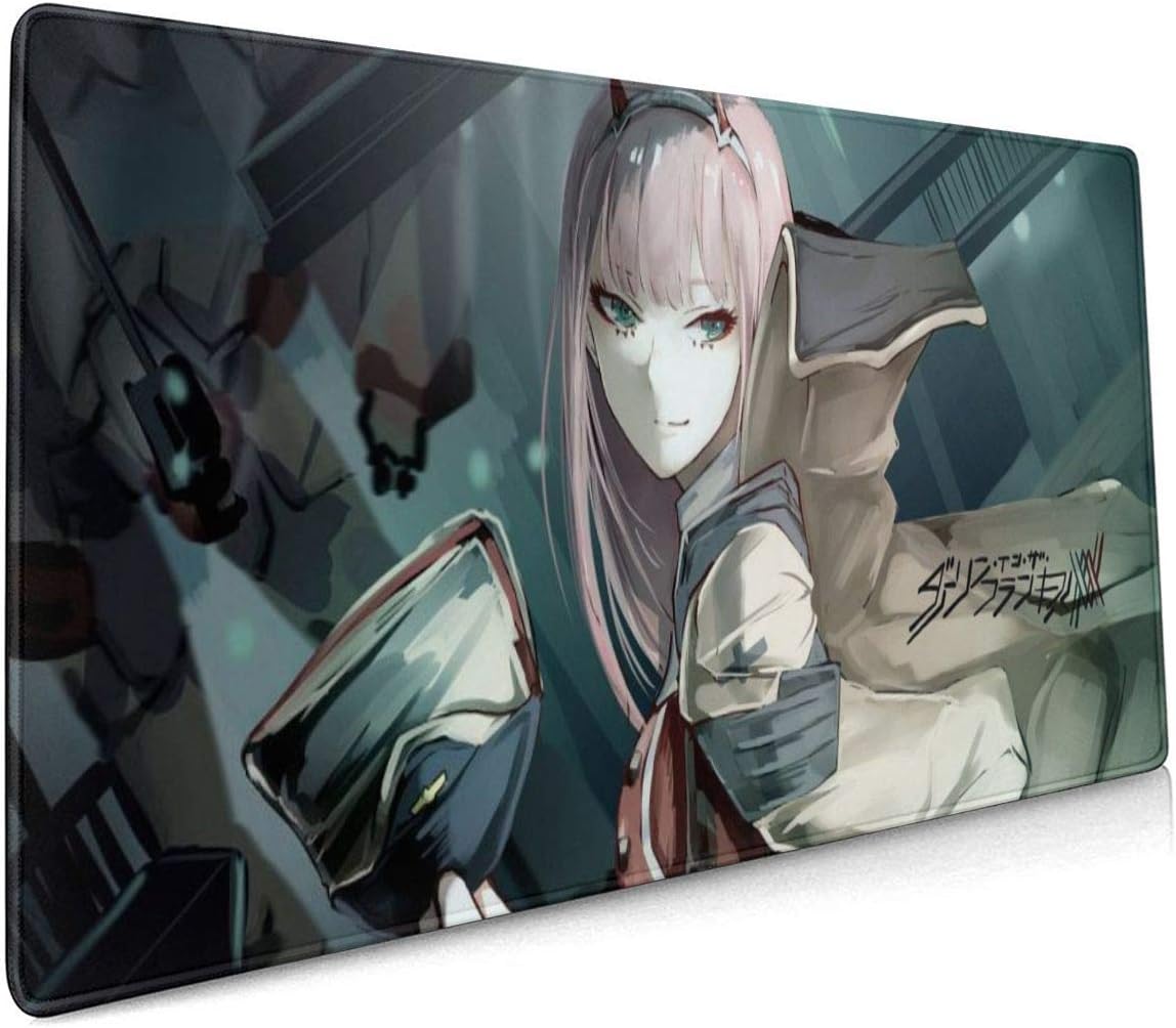 Darling in The Franxx Anime Mouse Pad Hiro Zero Two 002 Long Non-Slip Rubber Gaming Keyboard Mat