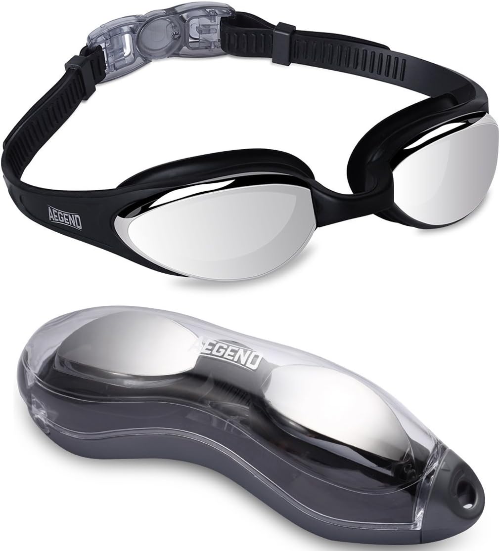 aegend Swimming Goggles, Streamlined Design Swim Goggles No Leaking