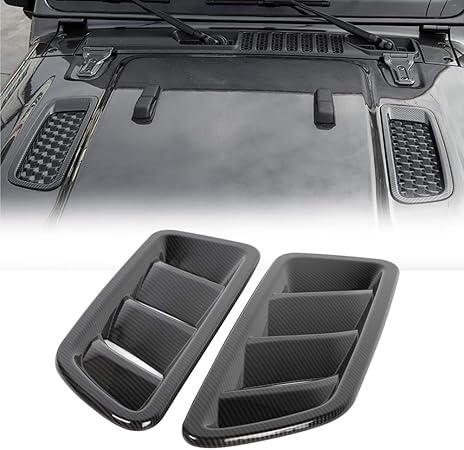 Amazon Jepart ジープ ラングラー Jl 18 19 ボンネット エンジンフードダクトカバー 排気口装飾ステッカー 外装 エアロパーツ ドレスアップ 2個セット 網タイプ アクセサリー おしゃれ カーボン調 ボンネット 車 バイク