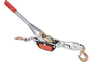 LCyindu 2 Ton/4400lbs Come Along Winch Heavy Duty, Dual Gear Power Puller, 2 Hooks,Steel Cable & Anti Skid Handle,Automotive Hoist Cable Puller for Moving Boats,Construction,Transport Rescue
