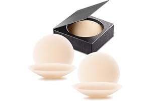 SailbSalab Nipple Covers for Women 2 Pairs Sticky Silicone Nipple Pasties Bra Reusable Case Ultra Thin Breast Petals