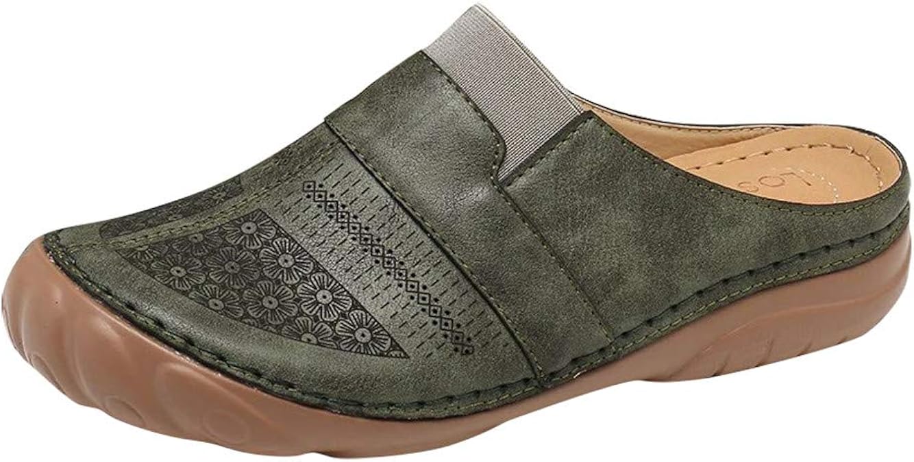 wide clogs and mules