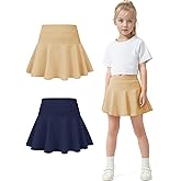 BOOPH 2 Pack Little Girls Athletic Uniform Skorts French Tennis Golf Skirts with Shorts for Toddler