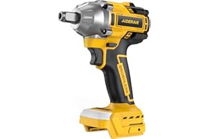 AIDERAR Cordless Impact Wrench for DeWalt Battery, 500Nm (369Ft-Lbs) 1/2" & 1/4" Brushless Impact Gun, 2-Speed High Torque Power Tool for Tire Removal, Rusted Bolts, Car Maintenance(No Battery)