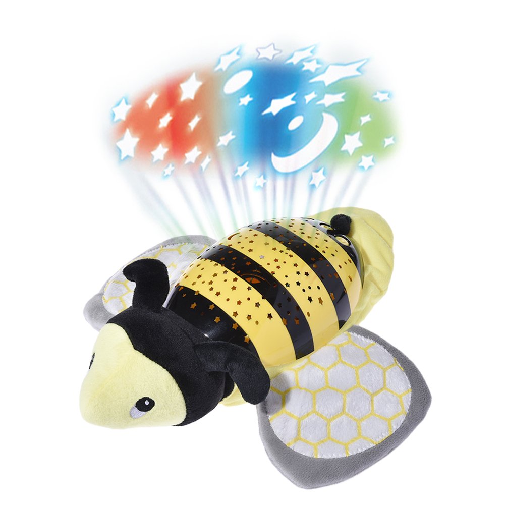 Nursery Plush Toy With Ceiling Projector Lights Musical Led Night Light Glowing Star And Moon Sleeping Time Show For Baby And Toddler Kids Room Bee Baby Belasidevelopers Co Ke