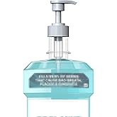 Compatible with Listerine Mouthwash Pump Dispenser for 1 and 1.5 Liter Bottles by kitchentoolz - Easy Dispensing and Mess Free - White Pump