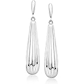 Ross-Simons Sterling Silver Ridged Teardrop Earrings