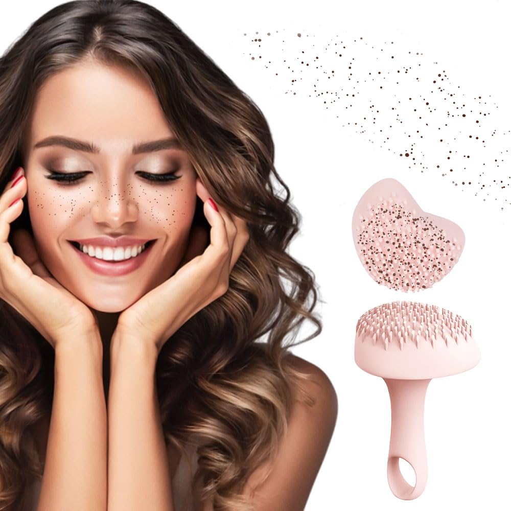 Dayinkes Silicone Freckle Stamp, Portable Fake Freckle Stamp, Faux Freckles Waterproof, Updated Freckles Applicator, Freckle Stamp for Natural Freckles Makeup Tool（Pink）