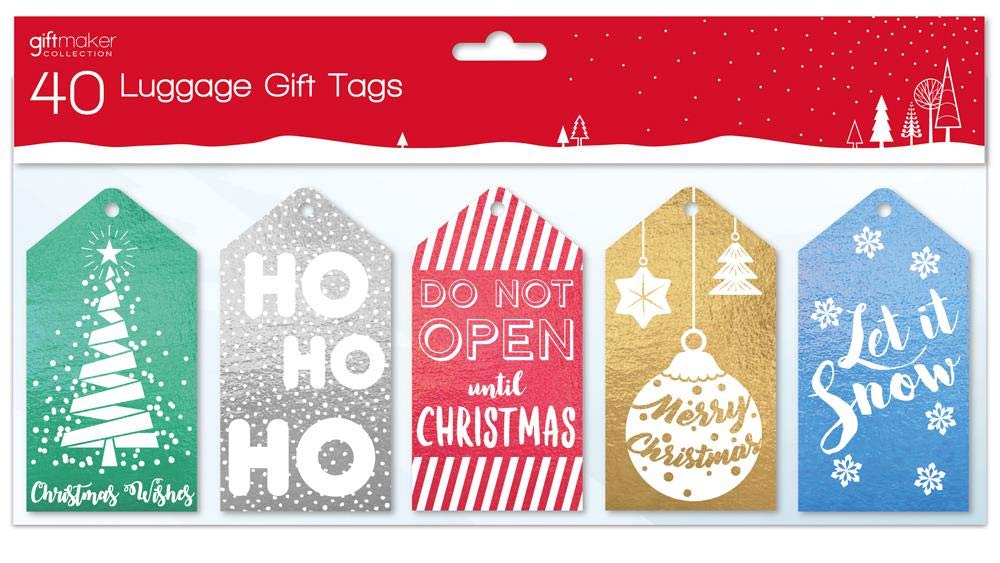 Giftmaker Collection - 40 Pack Luggage Gift Tags Xmas Contemporary