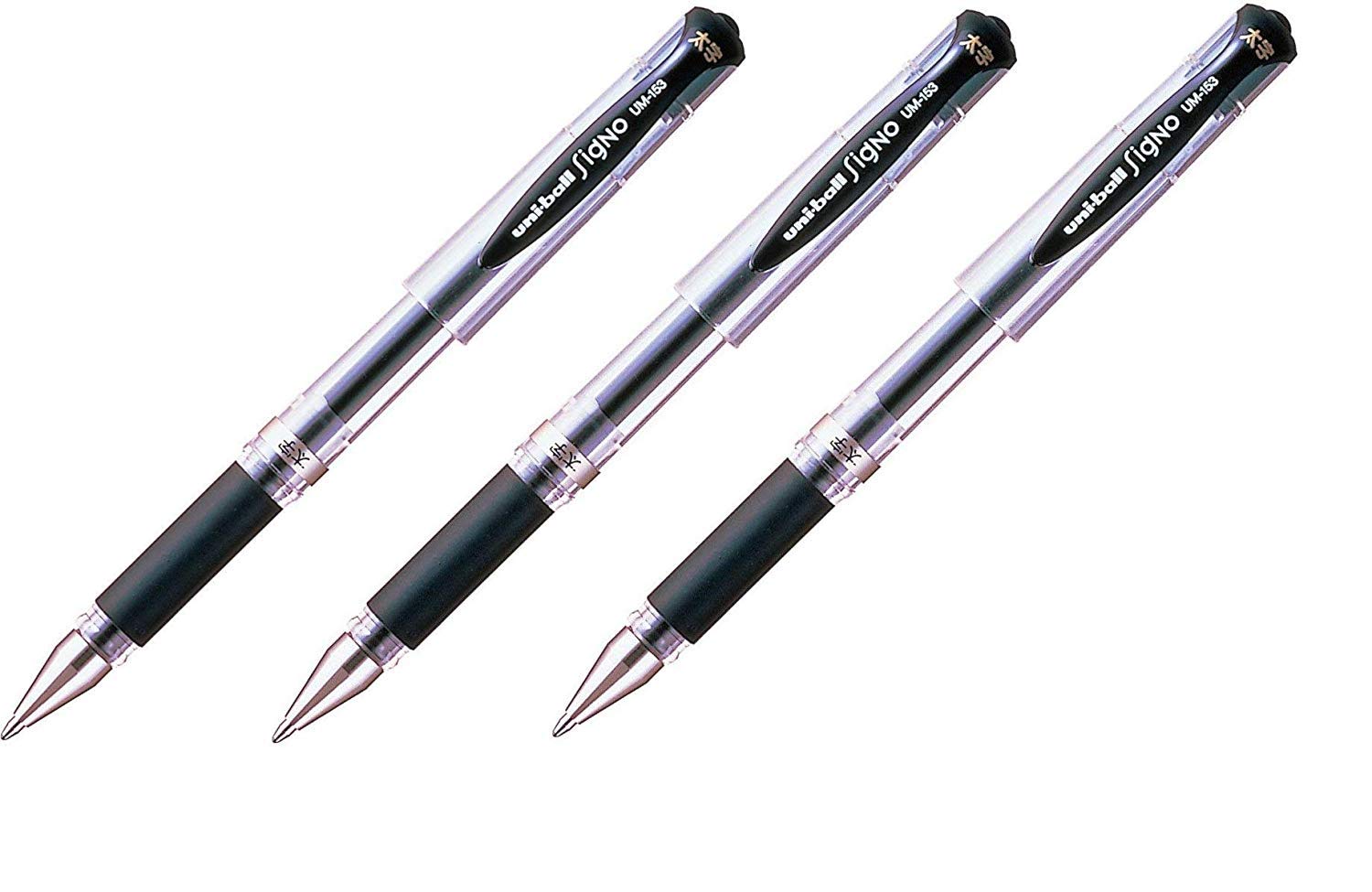 uni-ball Gel Impact UM-153 Black [Pack of 3] Broad 1.0mm Rollerball