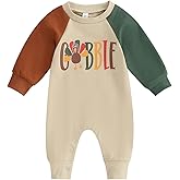 Ledy Champswiin Baby Thanksgiving Clothes Infant Boy Girl Turkey Romper Jumpsuit Newborn First Thanksgiving Outfit