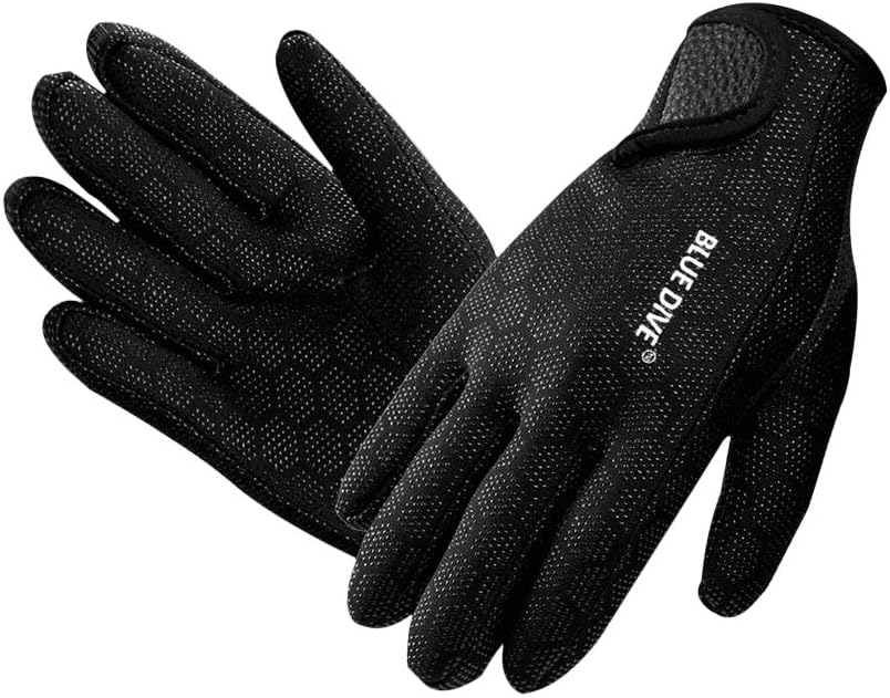 Diving Gloves,Wetsuit Gloves Men Women Watersports Diving Boating Surfing Neoprene Diving Snorkeling Kayaking Five Finger Gloves Scuba Gloves Diving Suit Snorkeling Gloves Keep Warmer