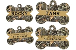 M&J Hunting Camo Pet Id TAG Personalized and Customized (Large, Camo)