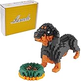 Larcele Micro Dachshund Dog Building Blocks Set Super Mini Pet Building Toy Bricks Kit, 898 Pieces KLJM-02 (Dachshund)