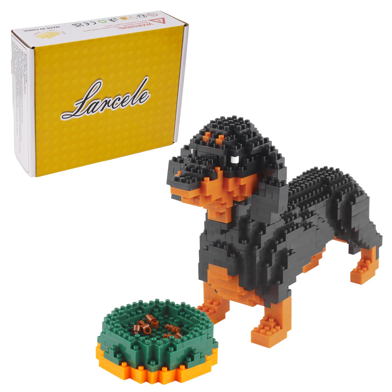 Larcele Micro Dog Building Blocks Pet Mini Building Toy Bricks,898 Pieces KLJM-02 (Dachshund)