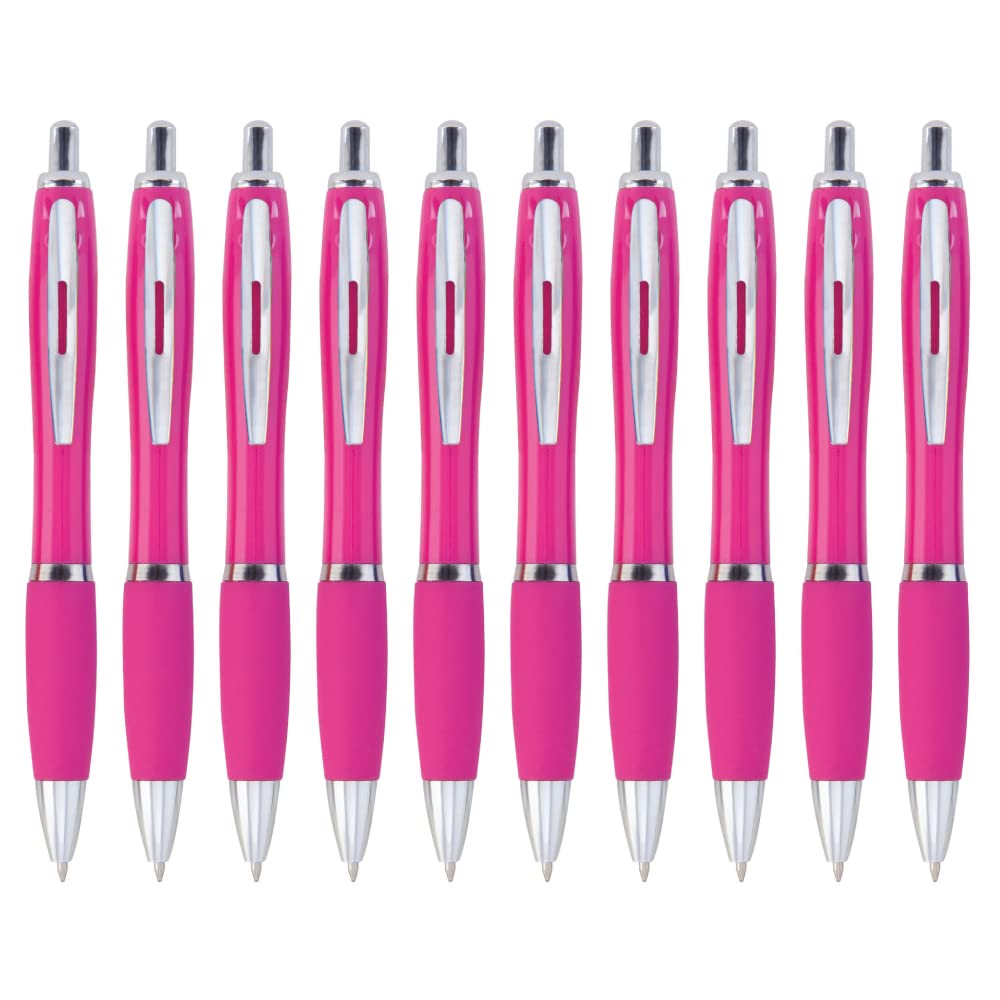presents & more 10 pieces of Ballpoint pen in trendy colours Pink