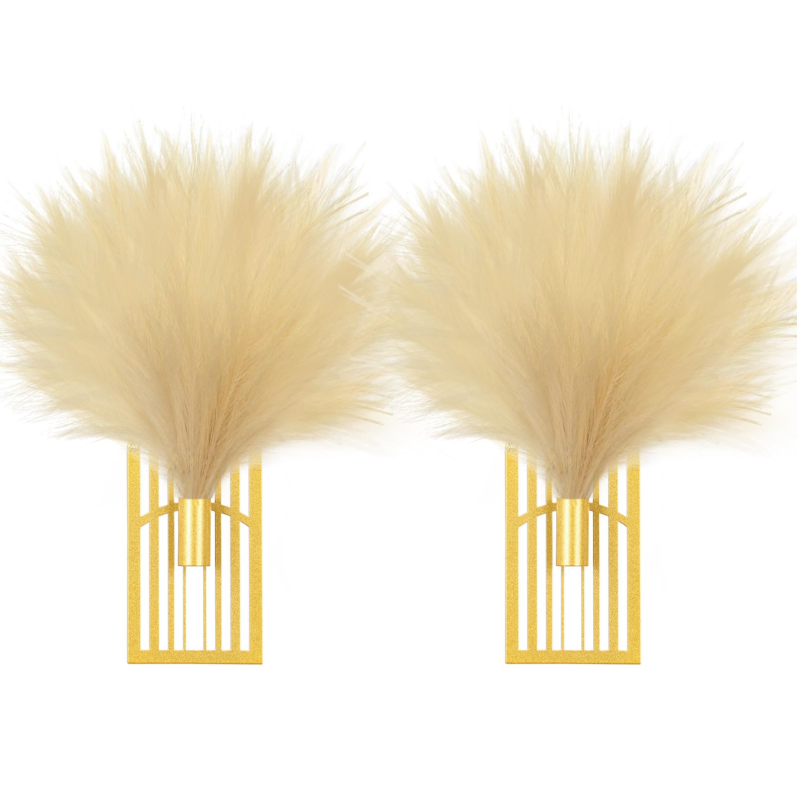 Photo 1 of *UNTESTED*
KOYILTD 2 Pieces Boho Wall Decor Gold Metal Wall Art Artificial Pampas Wall Mounted Home Artwork Plant Hanging Decor for Bedroom Living Room Kitchen Bathroom (Gold, Window)