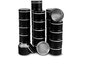 DINGPAI Candle Tins - 27 Black Metal Containers, 2oz Each, DIY Candle Making, Arts & Crafts, Storage & Gifts
