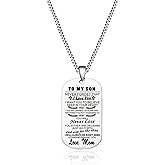 Jstud To My Son Necklace from Dad Mom Never Forget How Much I Love You Birthday Christmas Gifts Dog Tag Necklace