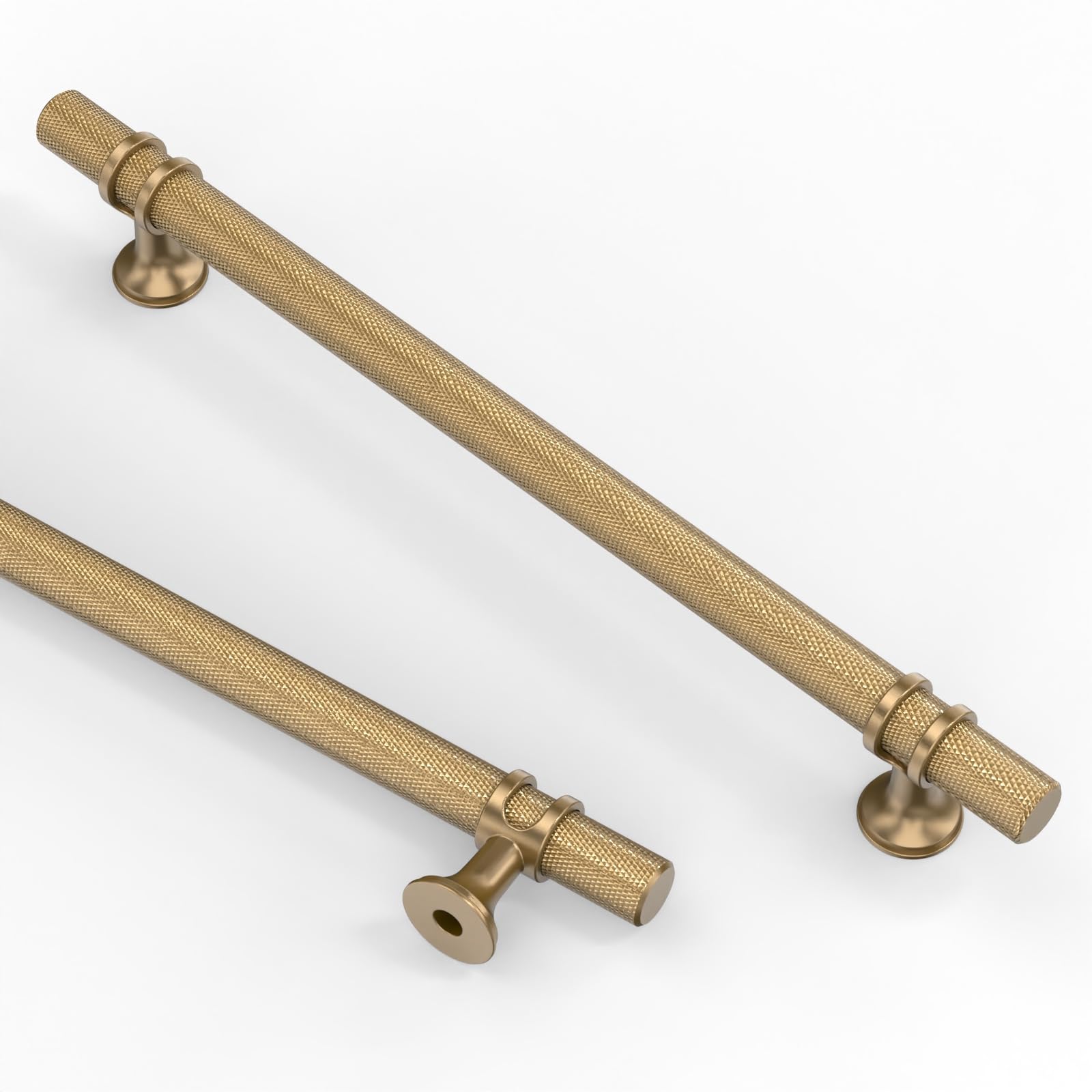 Photo 1 of Alzassbg 10 Pack Champagne Bronze Cabinet Pulls, 10 Inch(254mm) Hole Centers Knurled Cabinet Handles Kitchen Hardware for Cabinets and Drawers AL3087BRG