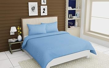 Buy Singhsvillas Decor Beautiful Home Linen Pure Cotton Solid Colors King Size Fitted Double Bed Sheet With 2 Pillow Covers Blue Online At Low Prices In India Amazon In