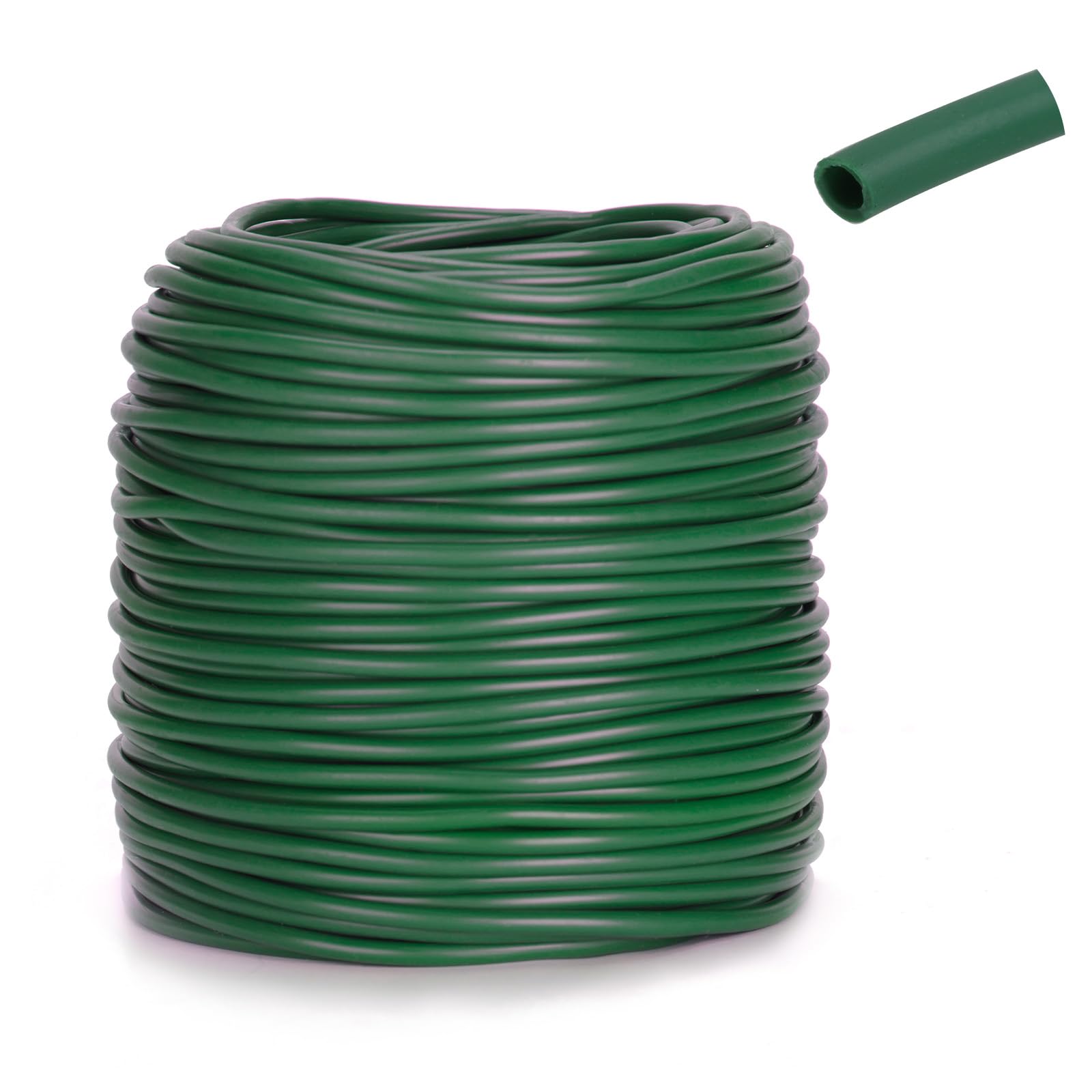 KINGLAKE Hohlschnur, Bindeschlauch 3mm x 50m, Pflanzenschnur Wetterfest Reißfest, Pflanzenbinder Plastik zum Garten Pflanzen Anbinden Tomaten Rose, Grün