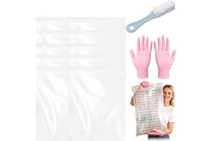 10 Pack Oven Rack Cleaning Bags and Solution Compatible, Heavy Duty Extra Large Leak-Proof No-Scrub Reusable Grill Cleaner fo