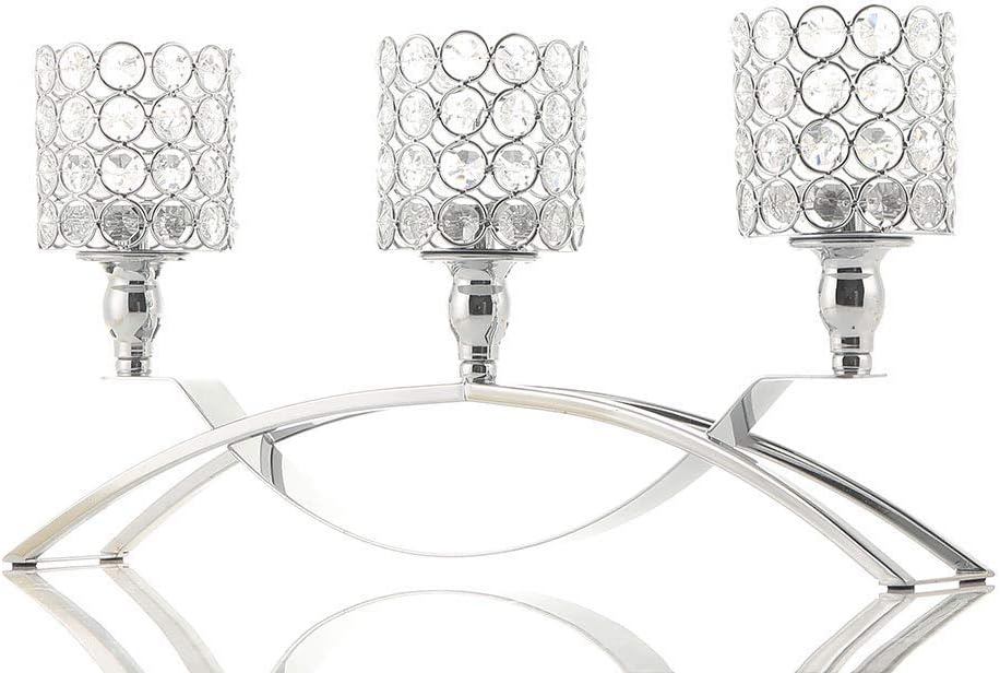 Candelabro Dorato A 5 Bracci Con Cristalli - Centrotavola Elegante Per Matrimoni E Feste