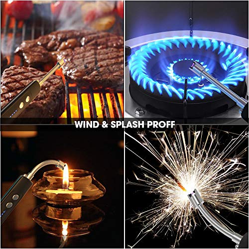 Candle Lighter, 360° Flexible Arc Long Lighter with LED Flashlight, USB