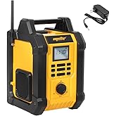 Mellif Jobsite Radio Speaker, Compatible with DeWalt 20V MAX Battery, IPX54 Waterproof Portable Wireless Stereo,Strong Signal Reception, AM/FM, TWS, 100ft Range, AC/DC Powered(Tool Only)