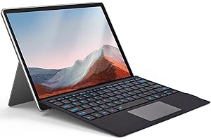 Wineecy Backlit Keyboard for Surface Pro 7/7 Plus/6/5/4/3, 7 Colors Font Backlight Detachable Wireless Type Cover with Trackp