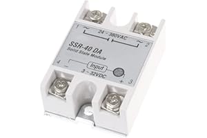 NOYITO SSR-40DA Solid State Relay Single Phase Semi-Conductor Relay DC Control AC Input 3-32V DC Control 24-380V AC