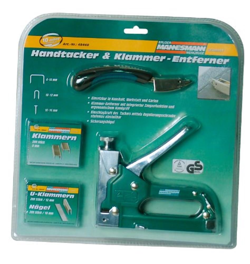 Mannesmann Staple Gun and Staple Remover Set