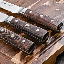 AOKEDA 7-Piece Kitchen Knife Set with Block, High