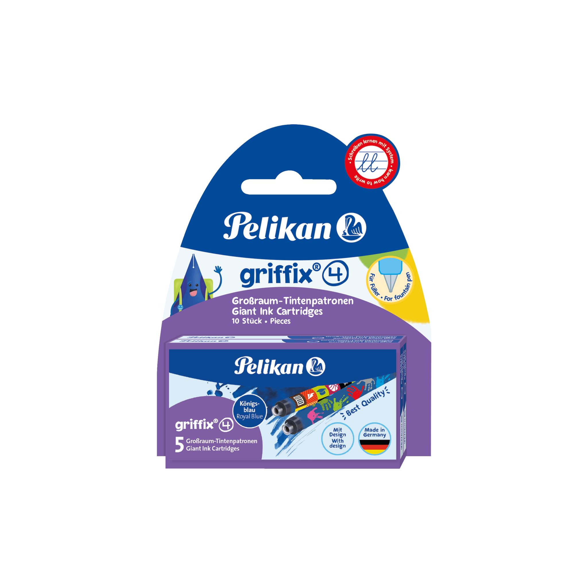 Pelikan Griffix Giant Ink Cartridges 4001 Gtp/5/2/B Ass.Blisterform