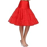 Kumeng Women's 50s Vintage Petticoat Half Slip Tutu Underskirt 25.59" Crinoline Rockabilly