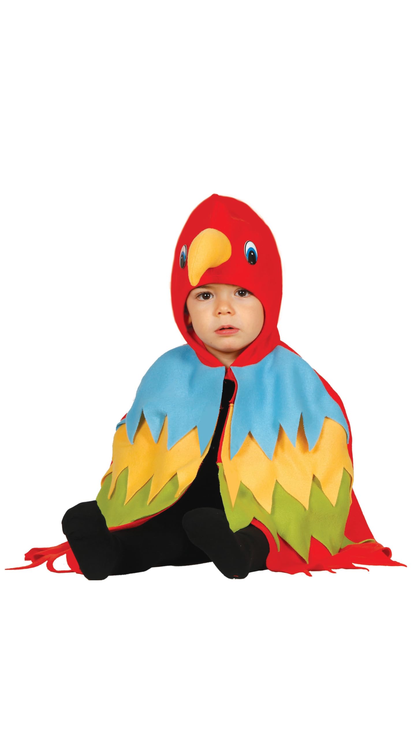 FIESTAS GUIRCA | Baby Parrot Fancy Dress Costume (18-24 Months) - Cape and Hood - Animal Costumes for Halloween, Carnival and Fancy Dress Parties - Ideal for Boys and Girls - Multicoloured