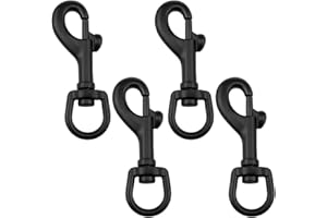 Xhziy 2.5 Inch Flag Clasp Clip Black Heavy Duty Swivel Eye Bolt Snap with Swivel Eyelet for Key Chain Flag Holder 4PCS