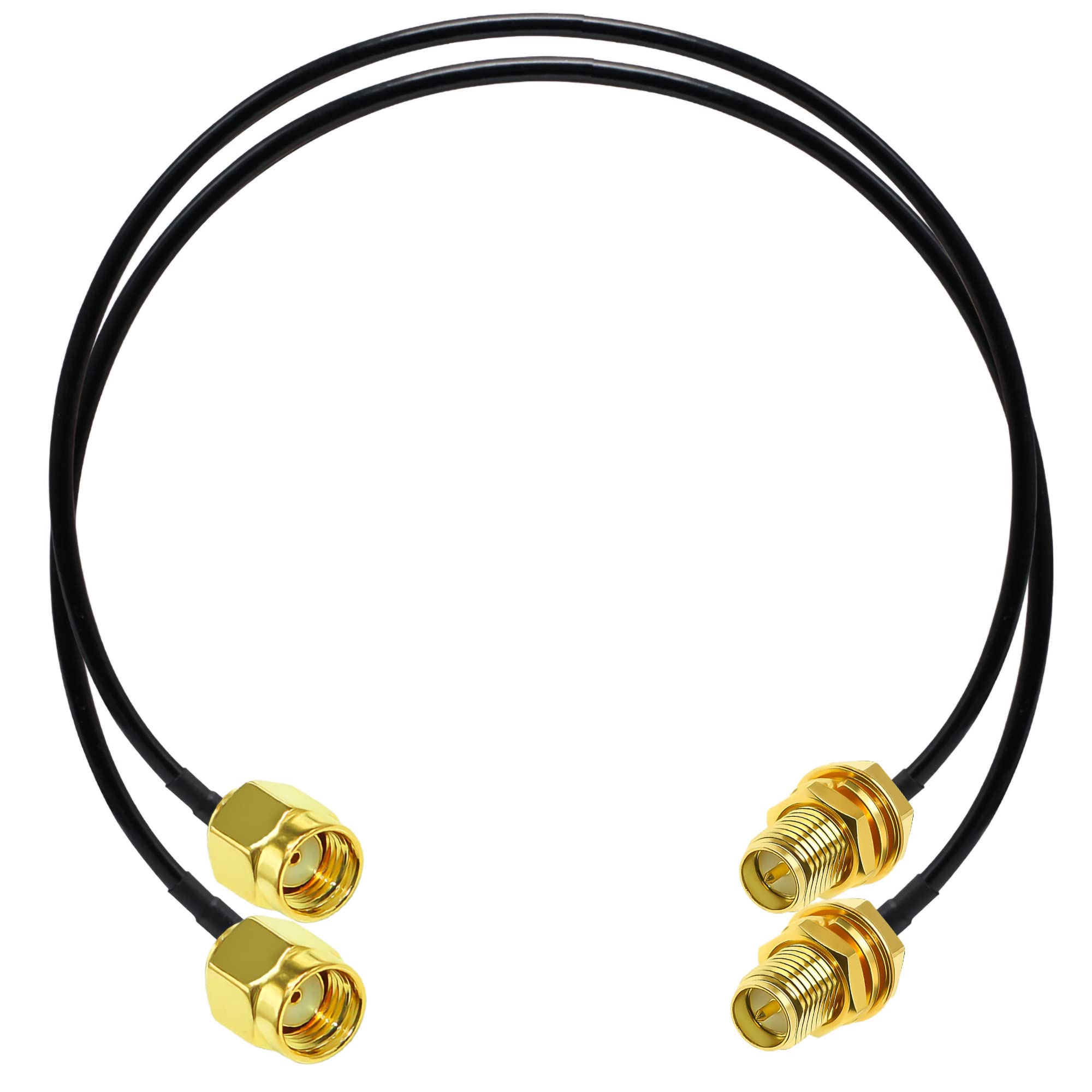 TUOLNK RP SMA Female to Male Extension Cable - 50ohm Low Loss Coax Cable for RF, WiFi, GPS Antenna - Reverse Polarity - 1.64ft (2-pack)