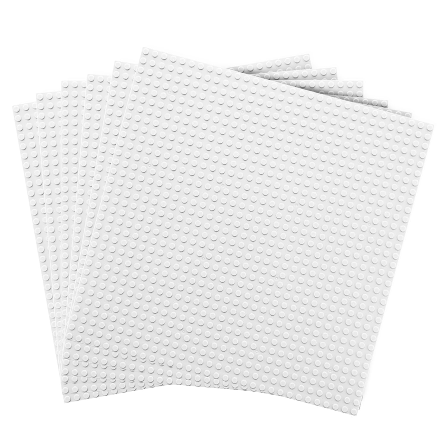 WYSWYG 6PCS Classic Base plates,10''x10'' Building Board Baseplate, Compatible with All Major Brands,White, (S003) — image 1