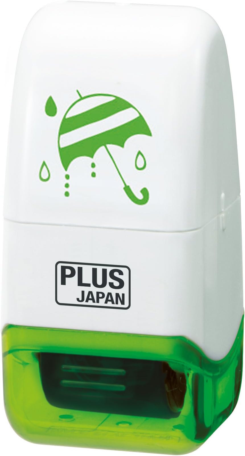 PLUS Japan Decoration Roller Stamp Green Umbrella Rain, Continuous Pattern
