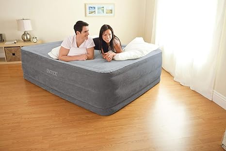 Intex Dura Beam Comfort Plush 22 High Air Bed Queen Size With
