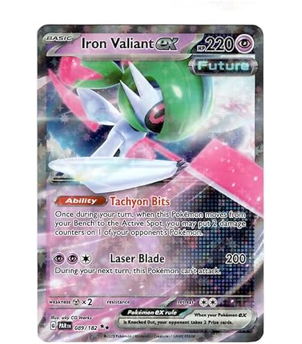Mint Condition TCG Card Pokemon Iron Hands Ex 070/182  Paradox Rift Double  Rare Single Card (Mint Condition) Double Rare Pokemon Card