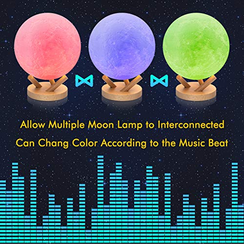 Moon Lamp, Builtin Music Speaker/White Noise Night Light, HOTEKME Kids