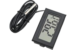 Digital Thermometer with Probe and Waterproof Sensor for Aquarium, Terrarium -50 to +110°C LCD Temperature Display 1m to 5m C
